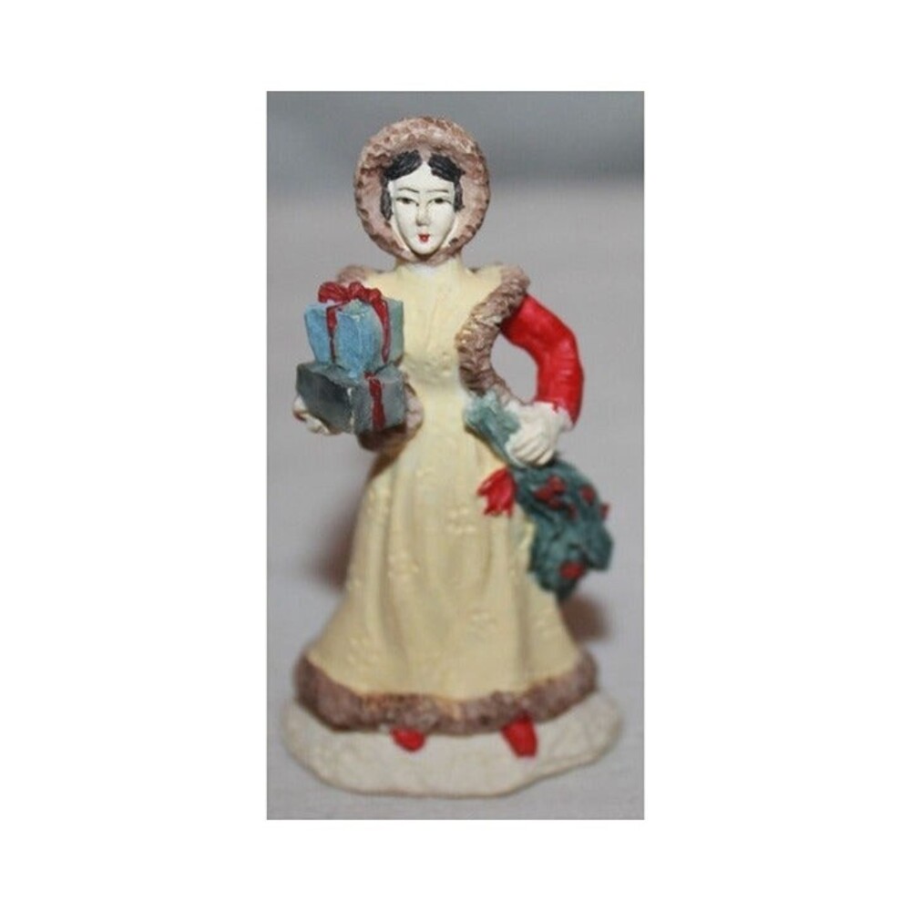 3" Resin Victorian Woman Christmas Village Figurine Unknown Brand